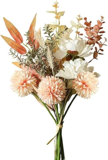 GHAKKE Artificial Flowers Plants Silk Flower Arrangements Wedding Bouquets Decorations Plastic Floral Table Centerpieces for Home Kitchen Garden Party D&eacute;cor