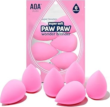 AOA STUDIO Collection Makeup Sponge Set Makeup Blender Latex Free and High-definition Set of 6 Makeup Blender For Powder Cream and Liquid, Super Soft Wonder Blender Beauty Cosmetic