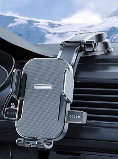 Car Phone Holder Mount, Cell Phone Holder for Car, Dashboard Windshield, Suction Cup Hands-Free Car Phone Stand, Automobile Cradles Universal,Black