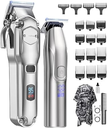 Jack &amp; Rose Clippers and Trimmers Set, Cordless Hair Clippers for Men, Barber Clippers Set