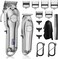 SUPRENT&reg; Professional Hair Clippers for Men, Hair Cutting Kit &amp; Zero Gap T-Blade Trimmer Combo, Cordless Barber Clipper Set with LED Display for Mens Gifts (Silver)