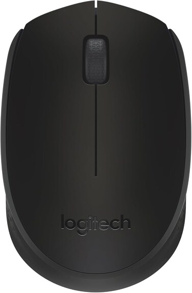 Logitech M171 Wireless Mouse for PC, Mac, Laptop, 2.4 GHz with USB Mini Receiver, Optical Tracking, 12-Months Battery Life, Ambidextrous - Black