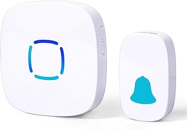 Wireless Doorbell, Waterproof Wireless Doorbell Kit With 36 Bells And AdjUStable Volume; With Sound And Led Home Door Bell Chime (1 Receiver And 1 Pressure Button)