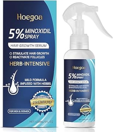 Nigwedete Minoxidil 5% for Men (120 ML), Advanced Minoxidil Spray with Provitamin B5 and Castor Seed Extract, Minoxidil Extract Serum for Hair Loss, Beard Restoration