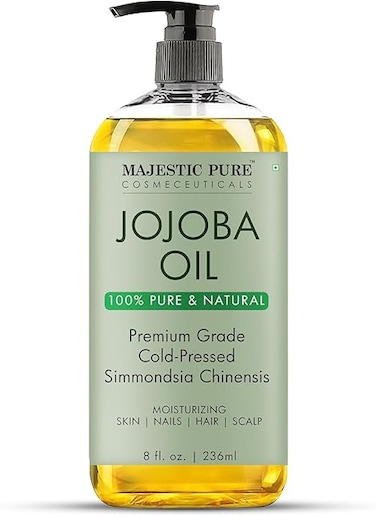 Majestic Pure   Jojoba Oil   Cold-pressed, organic   Hair &amp; skin care   Unscented   236 ml