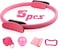 5 Pcs Pilates Ring Set 14" Yoga Fitness Magic Circle Pilates Equipment for Home Workouts Fitness kit (Pink)