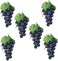 Generic 6 Pcs Artificial Grapes Fake Grape Bundles Simulation Lifelike Fruit Clusters Hanging Ornaments for Wedding Kitchen Centerpiece Decor Black