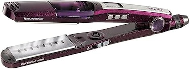 BaByliss Hair Straightener, I Pro 230 Steam - 2000 Watts, Wet and Dry Hair Straightener, Nano Titanium Ceramic Coating, I-Temperature Technology, 360&deg; Surround Steam, Purple - ST395SDE