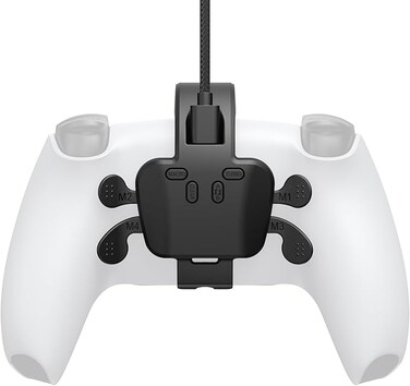 Back Paddles for PS5 Controller, Plug and Play with 4 Back Buttons Attachment Compatible with PS5/PC/MAC, Support Turbo, Rrogrammable, Map, Key Swap Functions