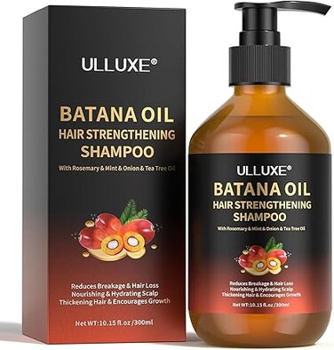 Batana Oil Shampoo, Batana Oil Hair Growth Shampoo, Strengthening and regenerating formula for men and women with thinning hair or hair loss, Moisturizing and softening
