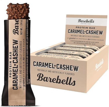 Protein Bars Caramel Cashew - 12 Count, 1.9oz Bars with 20g of High Protein - Chocolate Protein Bar with 1g of Total Sugars - Perfect on The Go Protein Snack &amp; Breakfast Bar