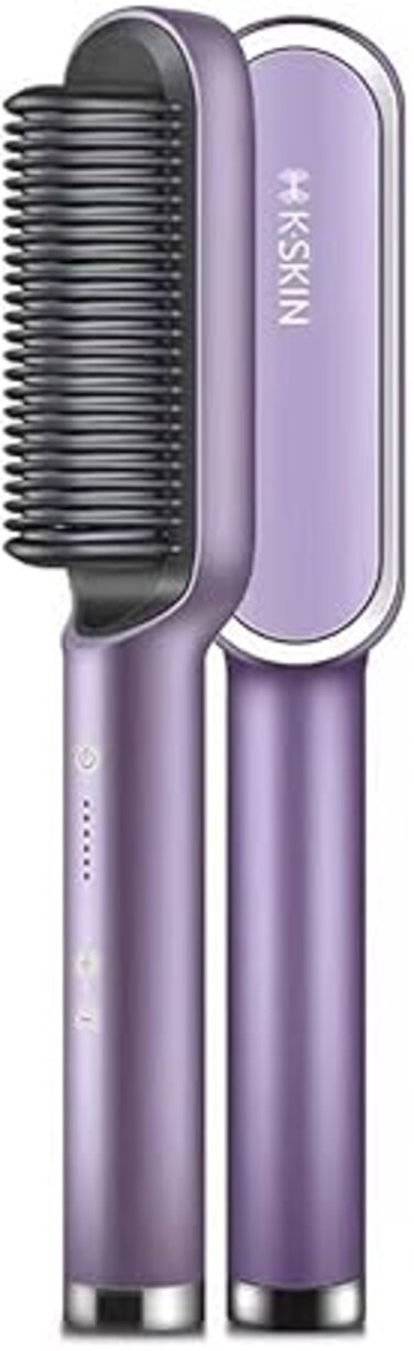 K.Skin KSKIN Hair Straightener Brush Hair Straightening Iron with Built-in Comb, 20s Fast Heating 5 Gears Settings Anti-Scald Perfect for Professional Salon at Home KD380