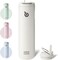 Insulated Water Bottle 24oz with Straw Lid and Handle for Sports Travel Gym Stainless Steel Water Bottles Double-Wall Vacuum Metal Thermos Bottles Leak Proof BPA-Free (Light Gray)