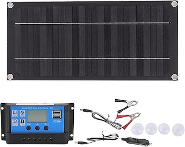600W 12V Monocrystalline Solar Panel Kit Solar Panel and 100A Solar Controller and Connection Line and Extension Cable with Clips for Motorhome