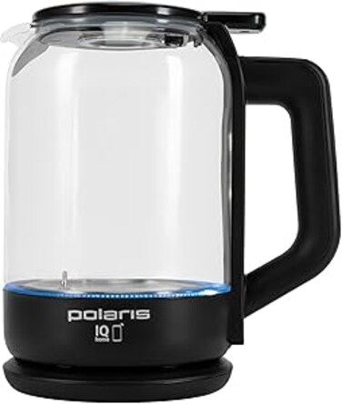 Polaris PWK1712GLD Electric Glass Smart WiFi Kettle 1.5L, App Control, Temperature Adjustment, LED Lighting, Auto Shut-Off, Gold Accents, 2 Year Warranty