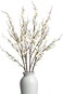 Ammyoo 4 PCS Artificial Plum Blossom Party Decorations Fake Cherry Flowers Faux Long Stems Wintersweets Silk Flowers Arrangement for Wedding Home Office Bedroom Decor(White)