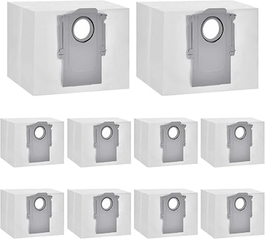 Ecnaka 10 Pack Dust Bag for Roborock S7 MaxV Ultra, Q5+, Q7+, Q7 Max+ Auto-Empty Dock Robot Vacuum,2.5L Capacity Disposable Vacuum Bag Accessories Kit