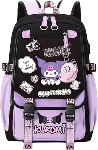 Kur-omi Anime Backpack with Extra-Large Storage Space Comfortable Straps, 17 Inch Travel Hiking Daypacks Rucksack for Boys Girls Men Women