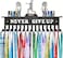 Medal Hanger Display with Trophy Shelf, Metal Awards Rack for Walls, Medal Holder Display Hanger with 15 Steel Hooks, Holds 64+ Sports Medals