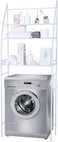 Washing Machine Storage Shelf Rack 3 Tiers, Bathroom Shelves Toilet Shelf Space Saving,Easy to Assemble Bathroom Storage Shelf No Drilling White,25x65x166 cm
