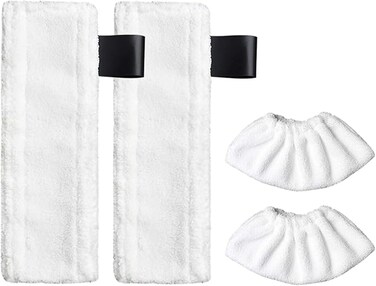 4 Pack Mop Cloths with Pads for Karcher SC2 SC3 SC4 SC5, Steam Mop Replacement Cleaner Pads Microfiber Mopping Accessories (2 Mop Cloth &amp; 2 Cloth Cover)