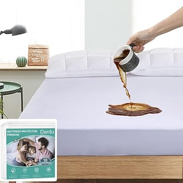 Dardu Mattress Protector (180x200+30CM) Pad Cover Premium 100% Waterproof - Breathable, Soft, Noiseless Fitted 30CM Deep Pocket, King Size