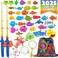 Magnetic Fishing Toys Game Set for Kids   Water Table Bathtub Kiddie Pool Party &amp; Pole Rod Net, Plastic Floating Fish Toddler Color Ocean Sea Animals Birthday Age 3 4 5 6 Year