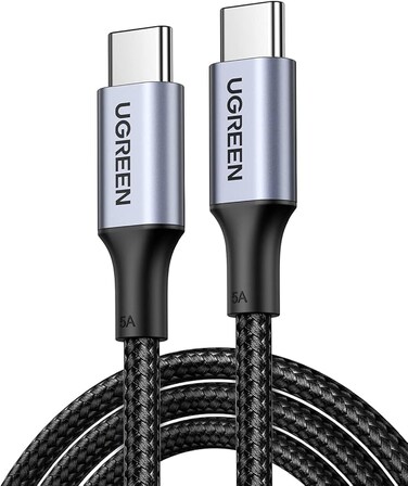 USB C Cable 1M, Braided 100W Power Delivery PD Super Fast Charge Cable USB C to Type C for iPhone 15/16 pro max, iPad mini 7, MacBook Pro, iPad, Samsung S24/24/23 Ultra, Huawei P70