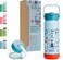 BEOLA 550ml Kids Water Bottle 18/8 Stainless Steel Double Wall Insulated Thermos Bottle with Straw Lid and Wide Mouth, Hot Cold Liquids Sports School Bottle (19oz, Sea Vibes)