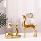 CAMLEO Home D&eacute;cor Deer Figurines Couple Deer Statue 2Pcs Reindeer Figurines for Home Cabinet Desktop Gifts for Family and Friends Vivid Poses Accessories Decorative
