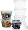 [100 Pack] 4oz. Clear Plastic Disposable Portion Cups with Lids- Available in 1oz, 2oz- Sampling Cups, Portion Control Cups, Slime Container