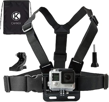 replacement Chest Mount Harness compatible with Gopro Hero 6, 5, Black, Session, Hero 4, Session, Black, Silver, Hero+ LCD, 3+, 3, 2, 1 &ndash; Fully Adjustable Chest Strap