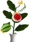 Magicherry Knitting Crochet Fruits Bouquet Hand-Woven Watermelon Branch with Stem Artificial Fruit Bouquet for Home Table Vase Decor,Watermelon