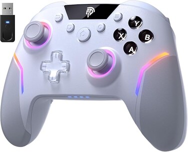 X20 Wireless Gaming Controller with RGB Backlit, 2-Stage Hall Effect Stick, 1000Hz Polling Rate, 6-Axis Gyro on Multi-Platform, Mech Buttons- Compatible with PC/Switch/Steam/Android
