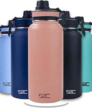 S2C Stainless Steel Water Bottle 1L,32oz Double Wall Vacuum Insulated Water Bottle, BPA Free for Kids School with Spout Lid - Thermos Water Flask for Hot Water (ROSE PINK)