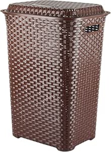 Cello Eliza Plastic Laundry Bag/Basket, 50 litres, Dark Brown