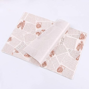 100 Pcs Wax Baking Papers Disposable Oilproof Greaseproof Paper Sheets Square Food Packaging Wax Paper Food Tray Liners for Hamburger Cake Bread Sandwich