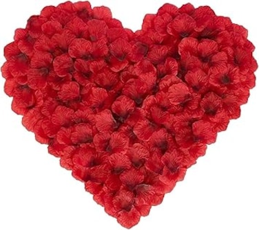 Rose Petals Pack of 1000 - Valentines Day Decorations   Red Petals for Romantic Special Night, Wedding, Anniversary   Dried Organic Real Petals for Valentines Day Decor