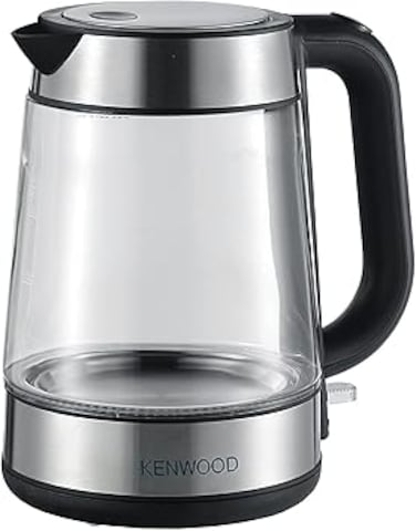 Kenwood Glass Kettle 1.7L Cordless Electric Kettle 2200W with Auto Shut-Off &amp; Removable Mesh Filter ZJG08.000CL Clear/Silver/Black