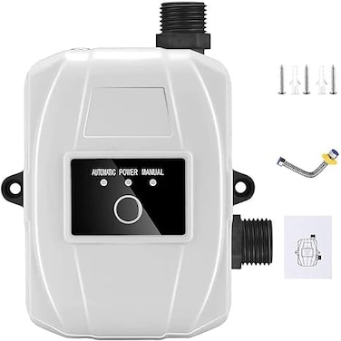 Water Booster Pump,24V Portable Automatic Water Pressure Booster Pump,150W Shower Booster Pump with Automatic Flow Switch, Hot Cold Water Pump for Tap Water/Toilet/Bathroom Shower (White)