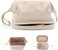 Double Layer Leather Cosmetic Bag, Large Waterproof Makeup Organizer Pouch for Women, Travel Toiletry Bag with Separate Compartments, White