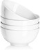 650ml Soup Bowls, Serving Bowls Set of 4 for Kitchen, Ceramic Cereal Bowl, White Bowls for Salad, Rice, Breakfast, Oatmeal, Pasta