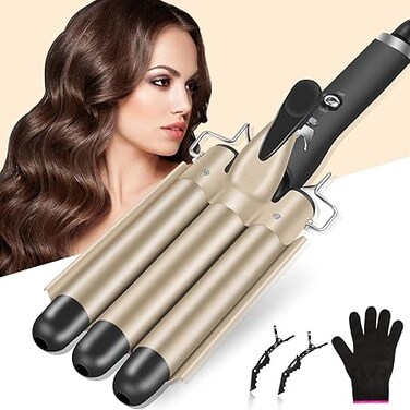Triple Barrel Hair Styler, Ceramic Anti-Static Anti-Scald, Travel Hair Curler, Curling Iron Rod, Brush, Wand, Roller, Waver, Styling Tool