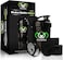 Protein Shaker Bottle - Leak Proof Protein Mixer Cup - Non-Slip Gym Protein Mixing Bottle with Supplement and Pill Storage Container (Black)