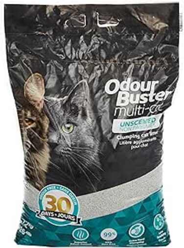 Odour Buster Multi-Cat Clumping Cat Litter Unscented 12kg