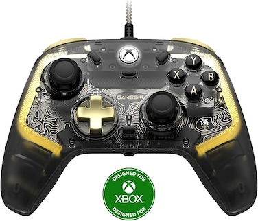 Flux Xbox Controller PC Controller Wired Skeleton Hall Effect Stick &amp; Trigger with RGB Light Effect 3.5mm Audio Jack for Xbox Series X S Xbox One Windows 10/11 Game Pad Back Button