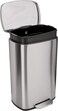 Amazon Basics Rectangular Kitchen Bin With Steel Bar Pedal, Soft-Closing Mechanism For Home and Office Use, 50 Liter/13.2 Gallon, Satin Nickel Finish