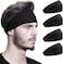 4 Pcs Headbands for Men &amp; Women,Sport Workout Sweat Bands Headbands for Fitness,Running,Cycling,Travel, Moisture Wicking, Elastic Stretch(Black)