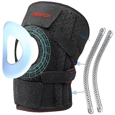 Knee Brace Knee Compression Sleeve with Dual Side Stabilizers(4 springs) &amp; Patella Gel Pads for Knee Pain, Arthritis, Meniscus Tear, Sports, Injury Recovery, Joint Pain Relief, ACL.Men &amp; Women