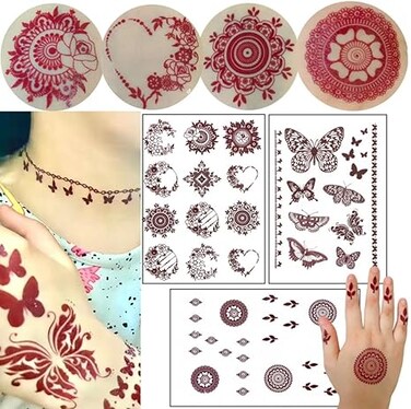SMK   Henna Tattoo Stickers   &ndash;   Design 4, Waterproof, For Kids